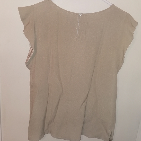 AZARA PARIS Flowy sleeves Top Tan size 40 (L/12) - Picture 7 of 11